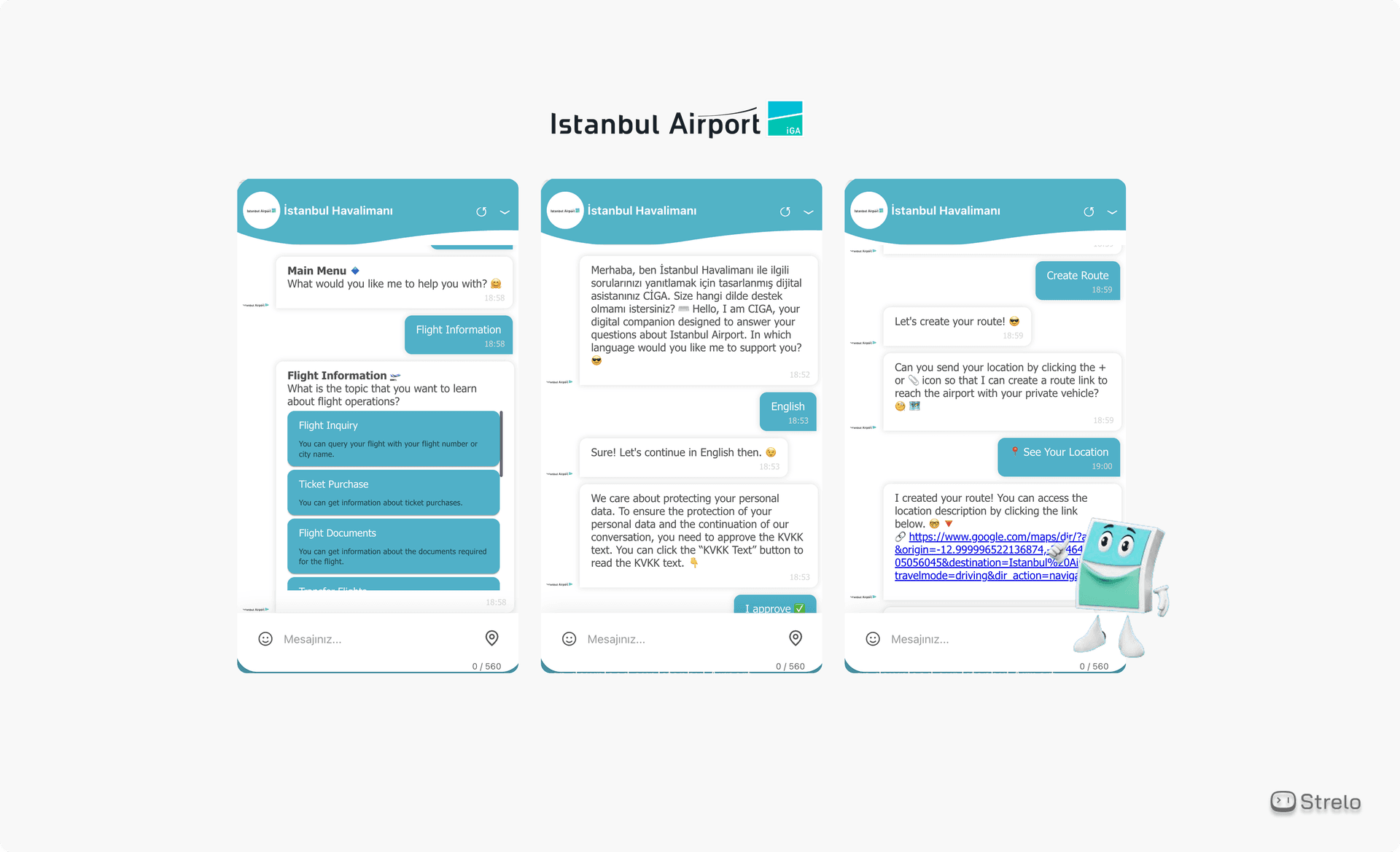 Chatbot/Atendente Virtual Aeroporto de Turquia