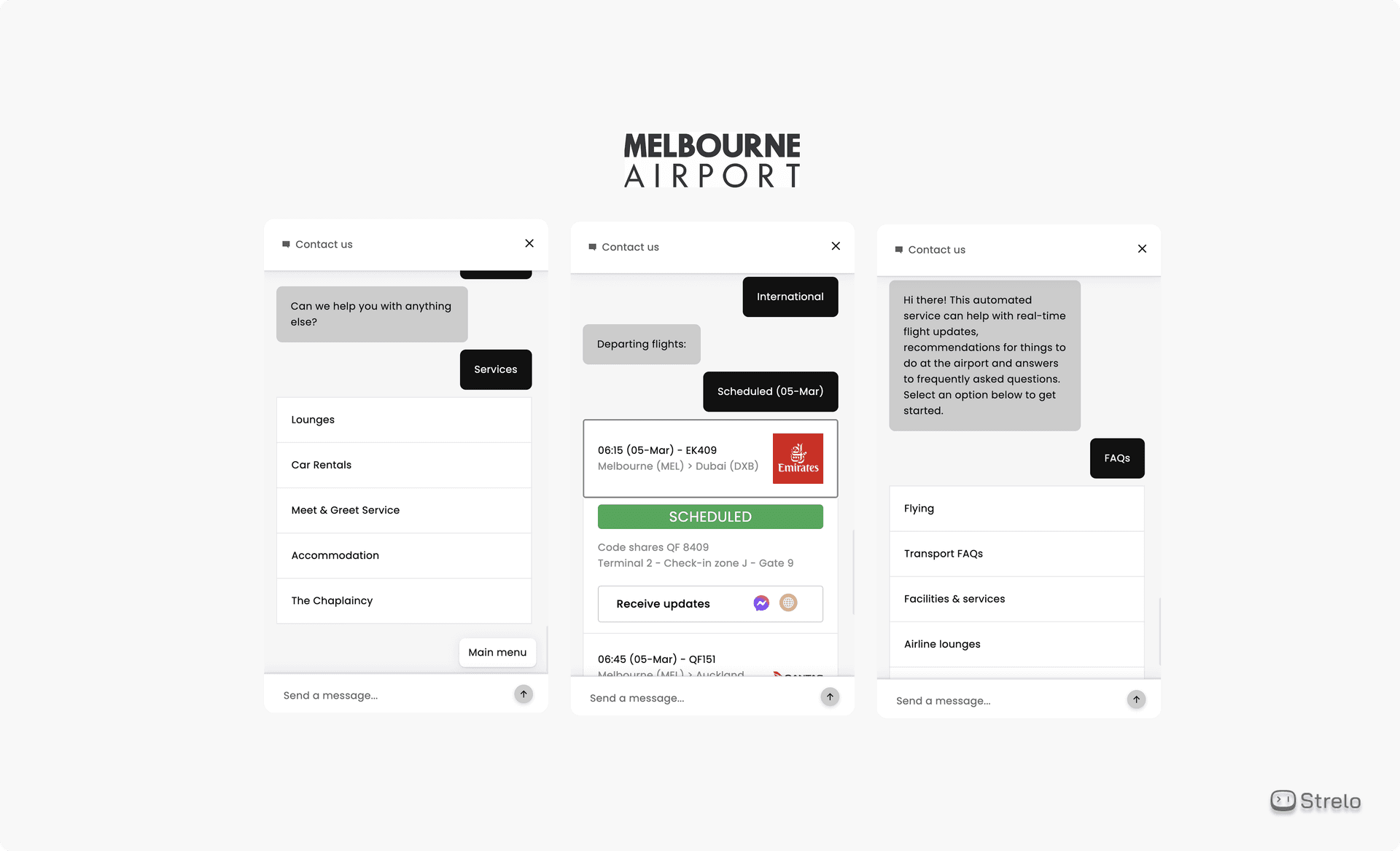 Chatbot/Atendente Virtual Aeroporto de Melbourne