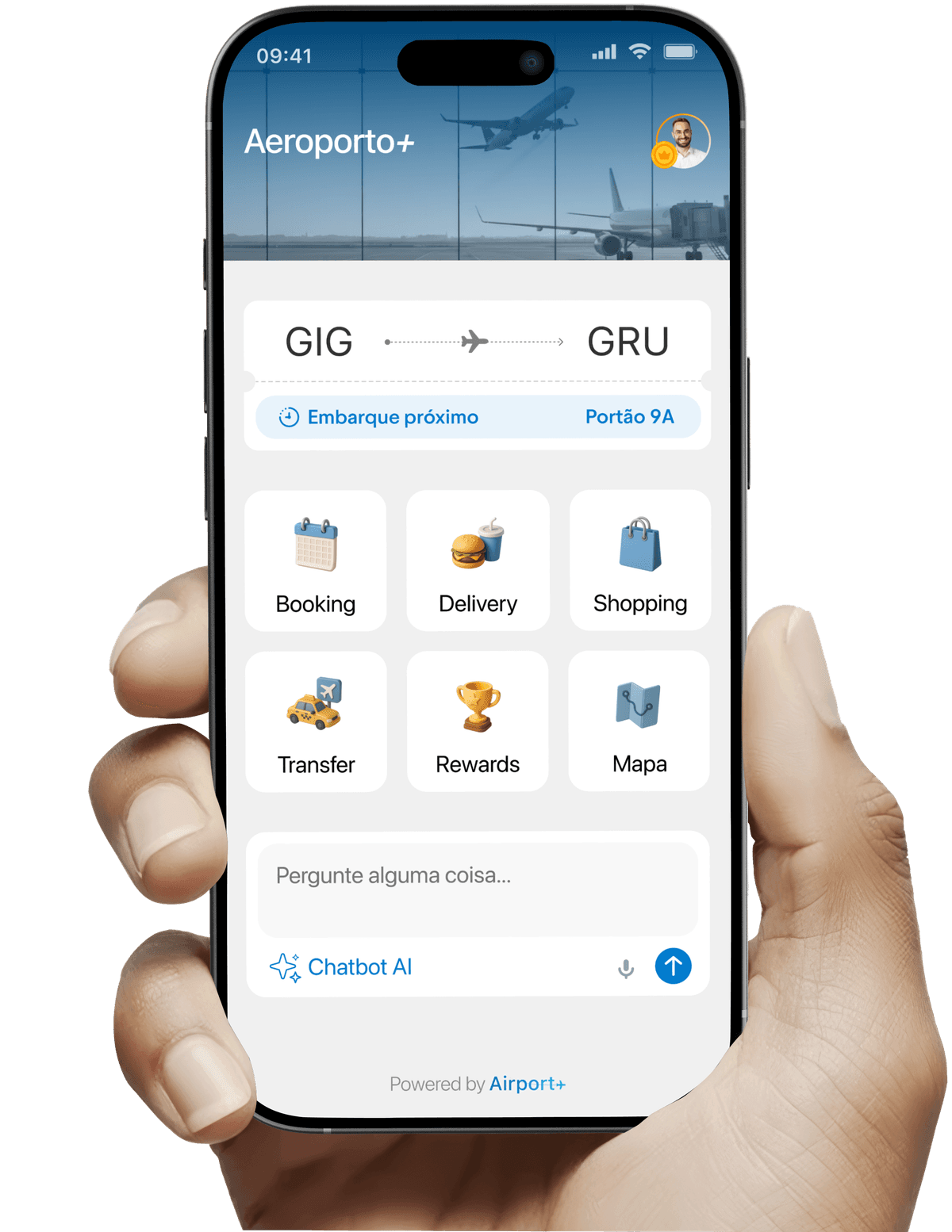 Airport+ App Mockup