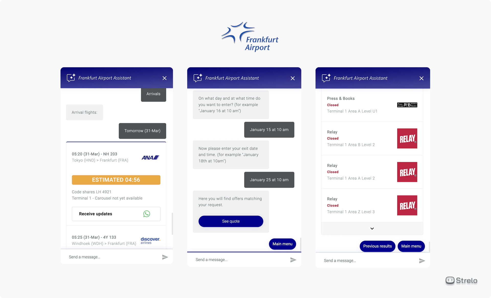 Chatbot/Atendente Virtual Aeroporto de Frankfurt