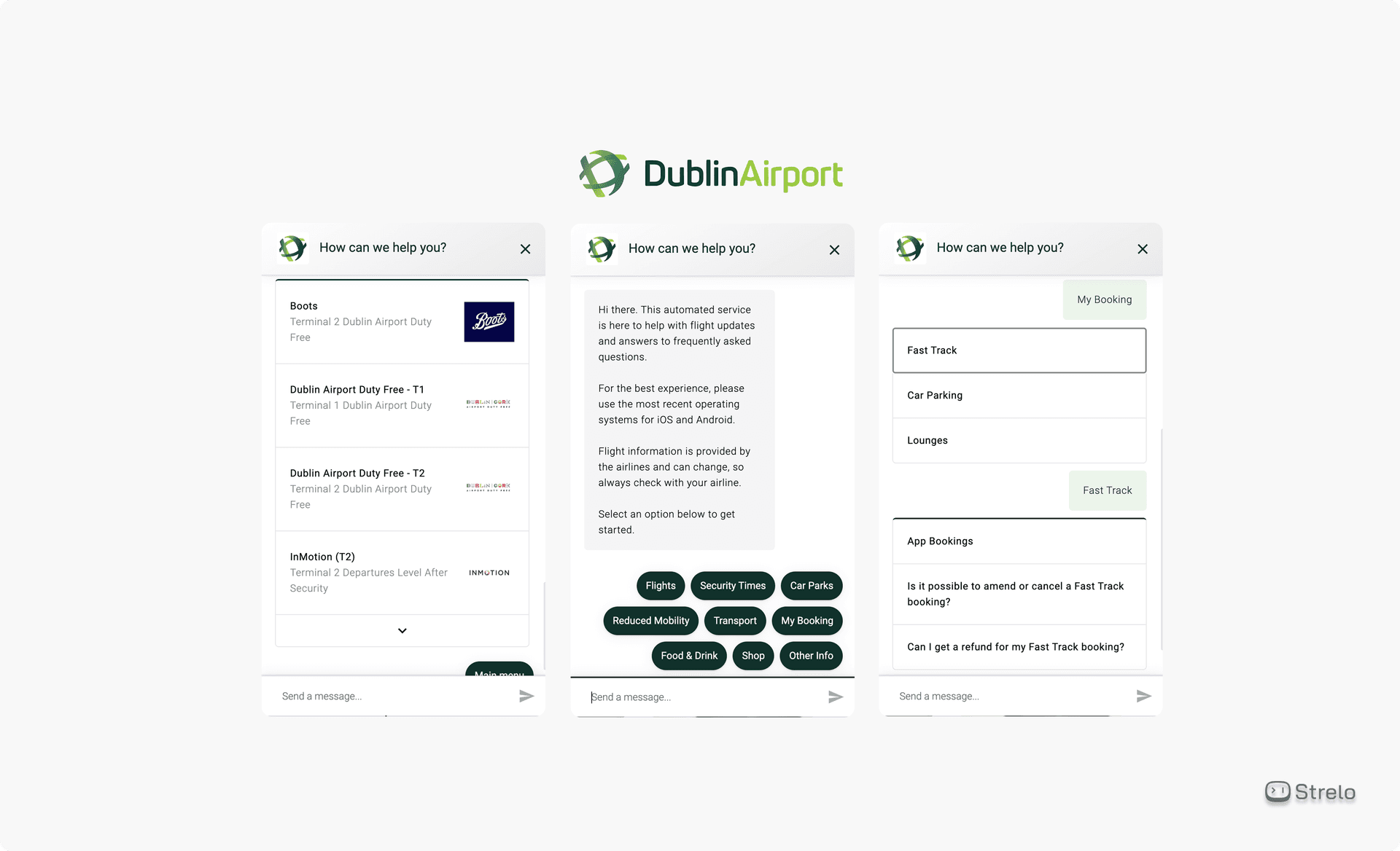 Chatbot/Atendente Virtual Aeroporto de Dublin