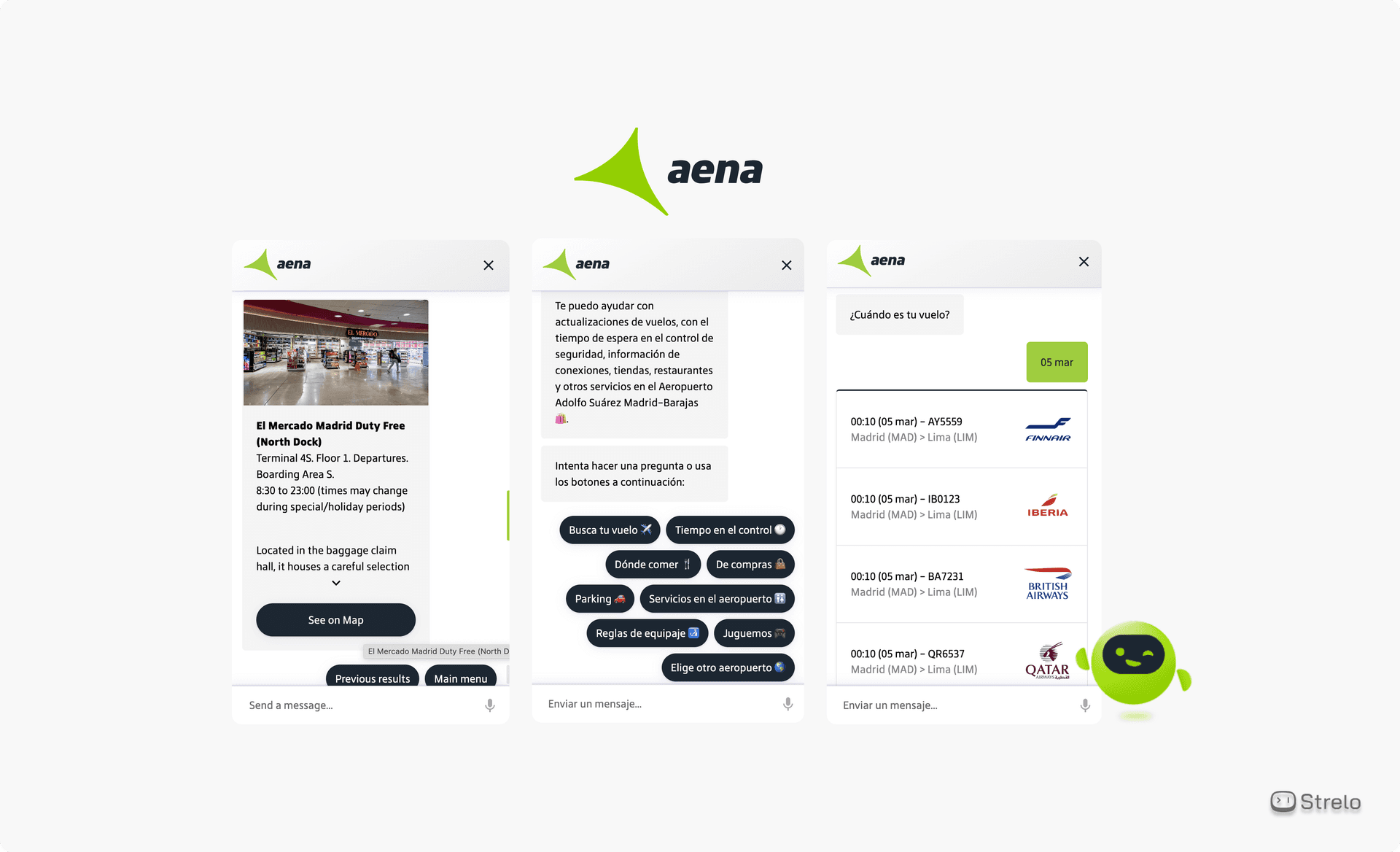 Chatbot/Atendente Virtual Aeroporto de Madri - Aena