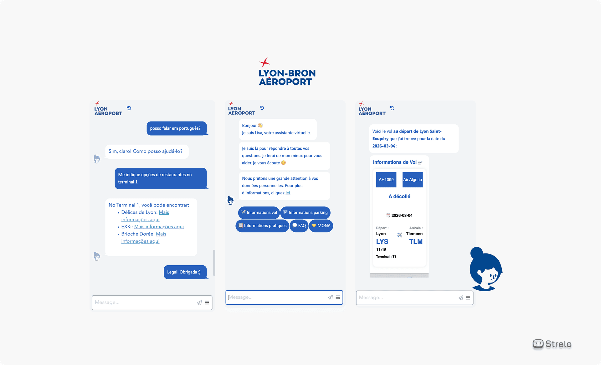 Chatbot/Atendente Virtual Aeroporto de Lyon